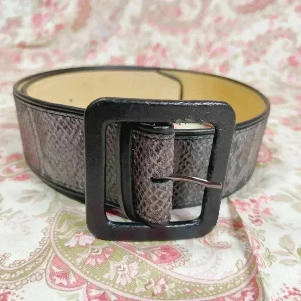 y2k Vintage Faux Snakeskin Chunky Waist Belt Boho Bohemian Layering